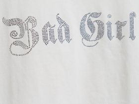 Футболка с аппликацией со стразами для девочек, Белый