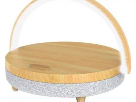 Настольная лампа Xiaomi Ezvalo Wireless Charging Lamp с функцией беспроводной зарядки и колонки Wood pattern (LYYD01) (коричневый)