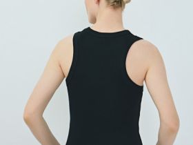 Базовая майка в рубчик, Черный