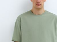 Базовая футболка с необработанным краем, Зеленый