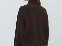 Свитер из мягкой пряжи с шерстью, Коричневый