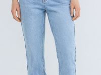 Прямые джинсы со средней посадкой, Голубой