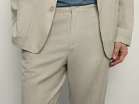 Брюки прямого кроя с добавлением льна