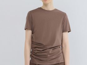 Футболка с драпировкой, Коричневый