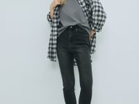 Джинсы Skinny с высокой посадкой, Серый