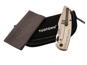 Складной нож TUOTOWN Krotos Stonewash, сталь T14N, рукоять Grey Ti