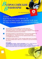 Карты результативности педагогических должностей ДОО на квалификационную категорию