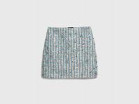 Юбка мини из твида, Зеленый