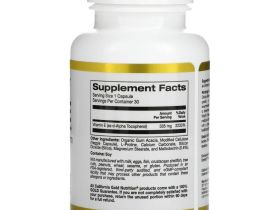 California Gold Nutrition, биоактивный витамин Е, 335 мг, 30 растительных капсул