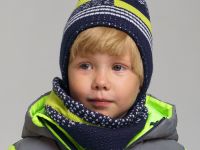 Комплект вязаный для мальчика: шапка, снуд