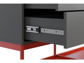 Комод Изи 158x91 Графитовый/Оранжевый
