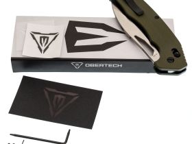 Складной нож Obertech ns-01 Drop point satin, сталь VG-10, рукоять G10, олива