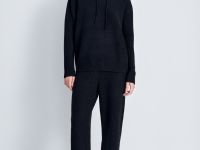 Вязаное худи прямого силуэта