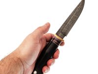 Авторский нож Носорог , сталь мозаичный дамаск, подарочная шкатулка