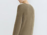 Джемпер из пушистой пряжи, Коричневый