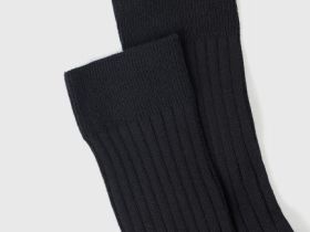Высокие носки в рубчик, Черный