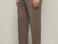 Брюки прямого кроя с добавлением льна