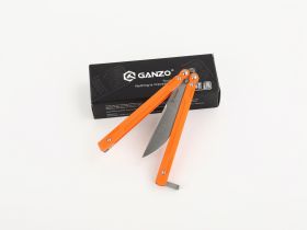Нож-бабочка (балисонг) Ganzo G766-OR, сталь 440C, рукоять G10, оранжевый