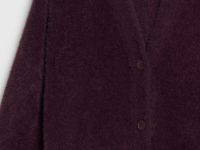 Кардиган из пушистой пряжи на пуговицах, Фиолетовый