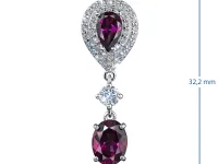 Пусеты из белого золота с родолитами э4785пс04250359_white