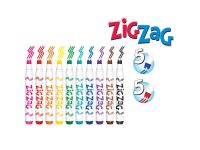 Набор фломастеров Colorino "Zig Zag" 10 цветов, с двойным и тройным кончиком