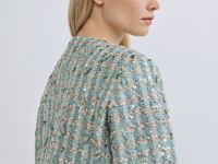 Укороченный твидовый жакет, Зеленый