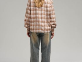 Рубашка свободного кроя в клетку