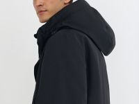 Удлинённая парка с капюшоном, Синий