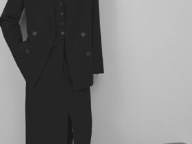 Двубортный жакет, Черный