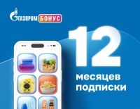 Подписка Газпром Бонус на 12 месяцев