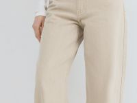 Джинсы Barrel с высокой посадкой, Бежевый