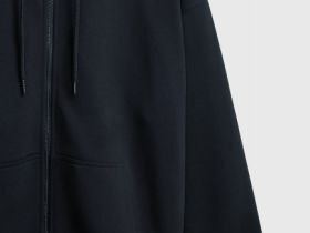 Толстовка на молнии с капюшоном, Черный