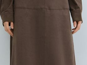 Юбка миди из искусственной замши, Коричневый