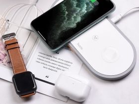 Беспроводное зарядное устройство Hoco (CW24) 3-in-1 Wireless Fast Charger (белый)