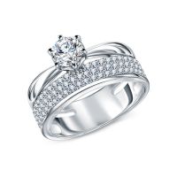 Серебряное кольцо с фианитами