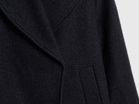 Короткое пальто из шерсти, Черный