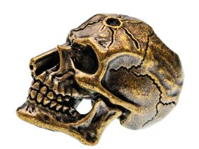 Бусина темлячная "Череп с пистолетом", латунь