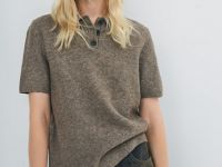 Джемпер поло из пряжи с шерстью, Коричневый