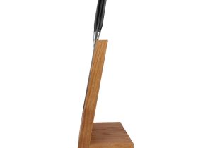 Подставка настольная магнитная для 4 ножей Woodinhome KS002SSON, дуб