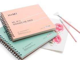 Скетчбук для гуаши HIMI 21,6x21,6 см 50 л 160 гр, розовый