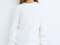 Пушистый джемпер для девочек, Бежевый