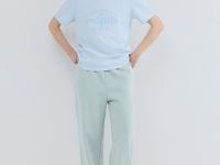 Футболка с принтом, Голубой