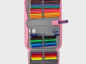 Пенал текстильный с наполнением для девочек