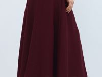 Юбка миди А-силуэта, Фиолетовый