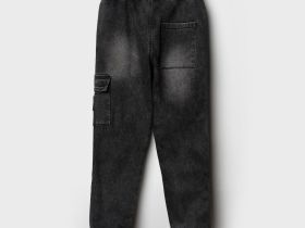 Брюки текстильные джинсовые утепленные флисом для мальчиков