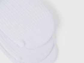 Подследники в рубчик, 3 пары, Белый