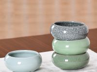 Чаша для полоскания кистей малая цвет: бледно-голубой (Гэяо-узор серыми трещинами)