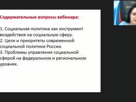 Международный вебинар "Социальная сфера и социальная политика"