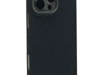 Чехол-накладка Kzdoo Keivlar Case для iPhone 16 Pro Max карбоновый (черно-серый в полоску)
