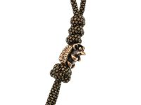 Темляк большой олива с бусиной "Ёжик"